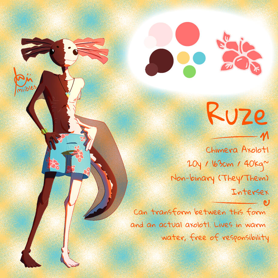 15 June - updated reference for one of my characters, Ruze, ready for artfight